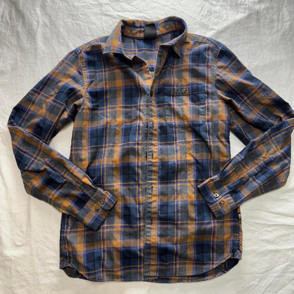 The North Face Men's Blue & Orange Plaid Flannel Sz S Outdoors Utility Gorpcore